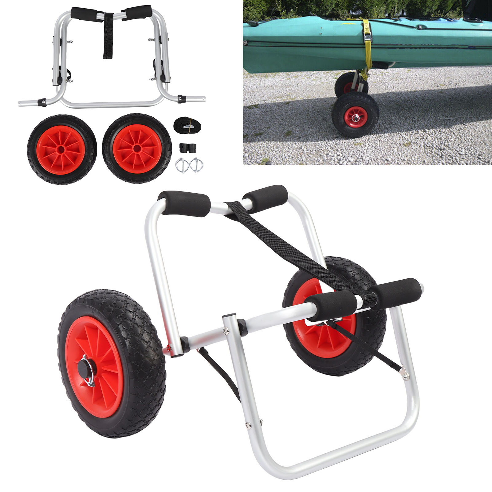 Kayak Cart Trolley Carrier Dolly - Carrinho de Transporte para Caiaque com