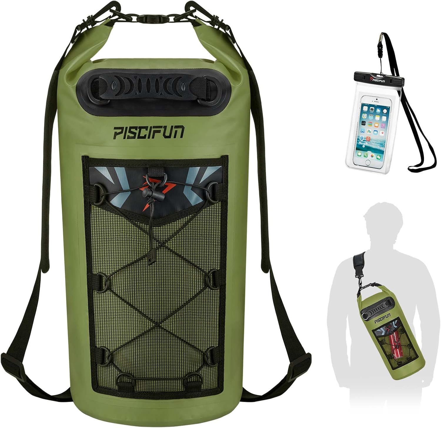 Dry Bag Backpack 30L Waterproof - Bolsa seca Piscifun, mochila flutuante à