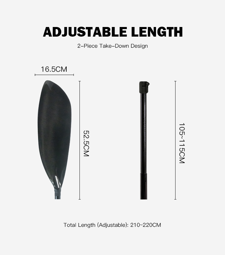 Kayak Paddle Carbon Fiber 2 Piece - Remo de Caiaque em Fibra de