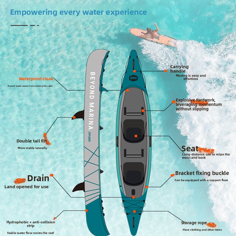 Caiaque Inflável Portátil para - Inflatable Kayak 2 Person Drop Stitch avaliação e preço