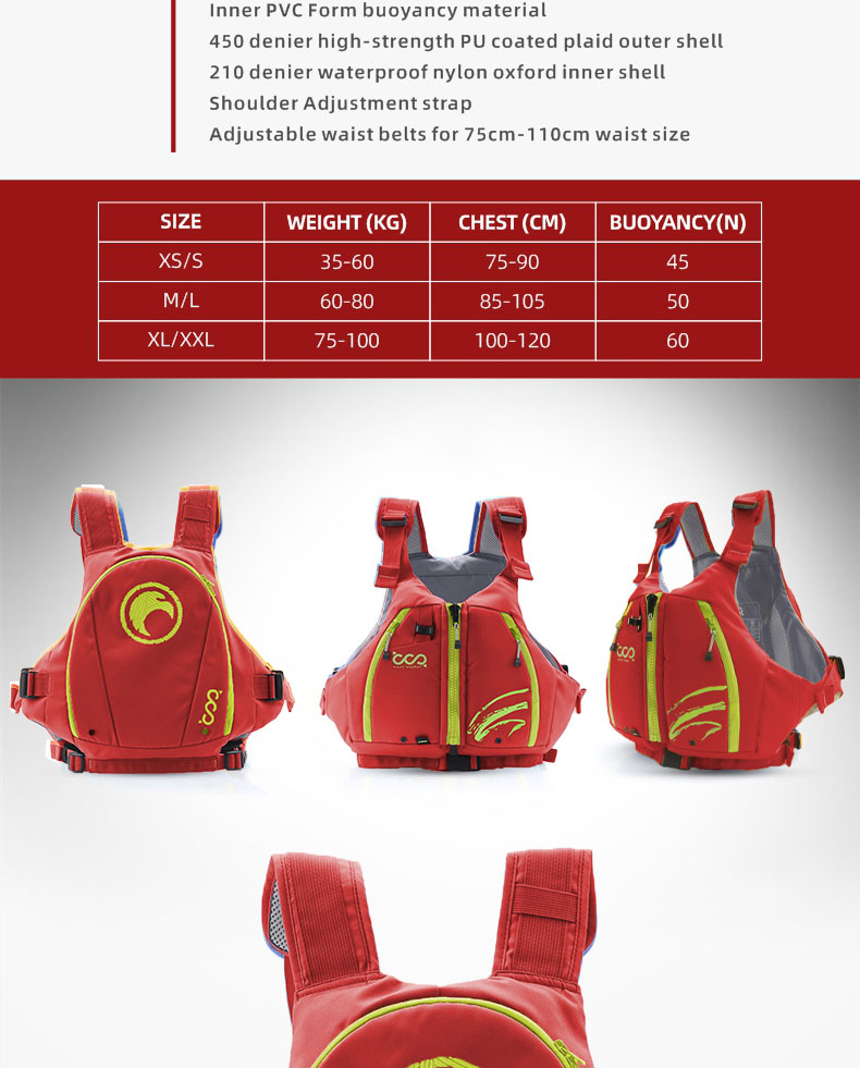Auxílio de flutuabilidade 50n  - Kayak Life Vest Pfd Buoyancy Aid avaliação e preço