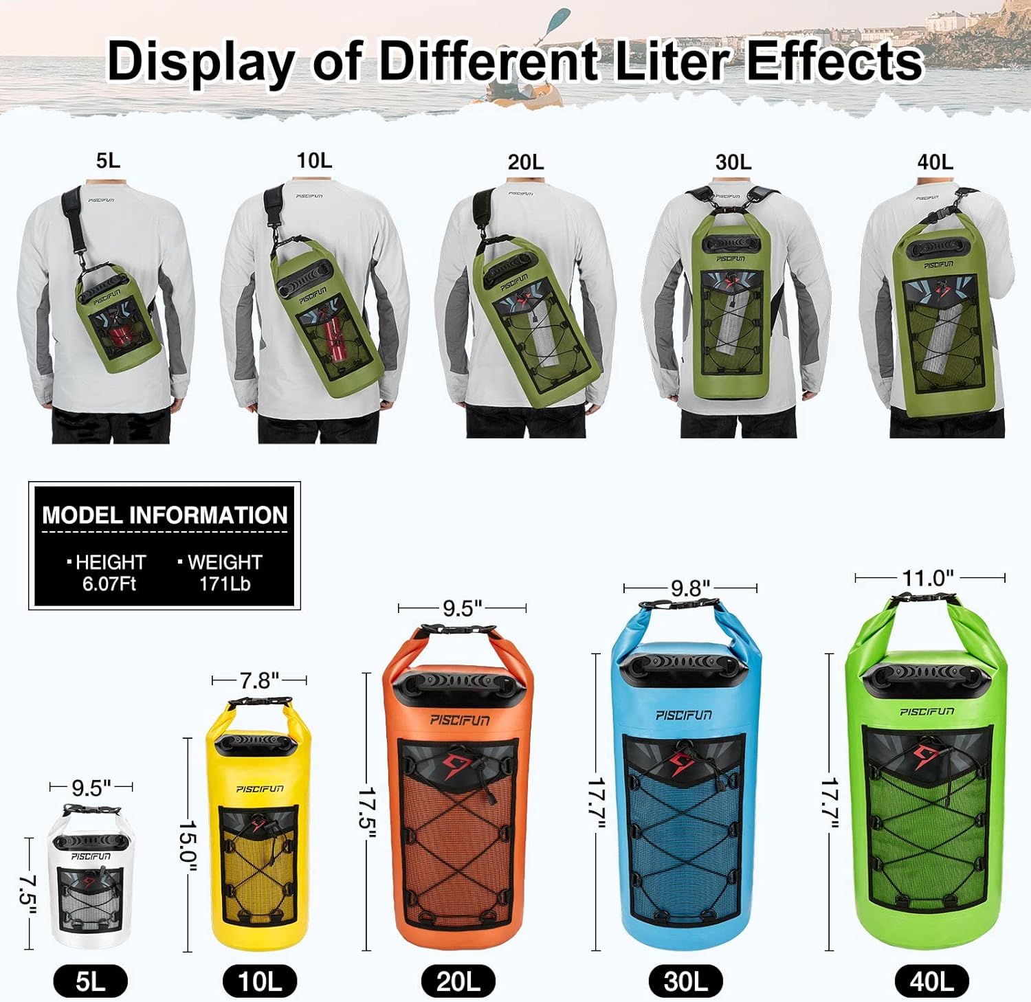 Bolsa seca Piscifun, mochila f - Dry Bag Backpack 30L Waterproof avaliação e preço