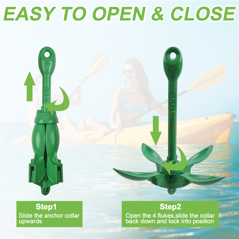 Âncora para caiaque e jet ski  - Kayak Anchor Kit Folding 1.5Kg avaliação e preço