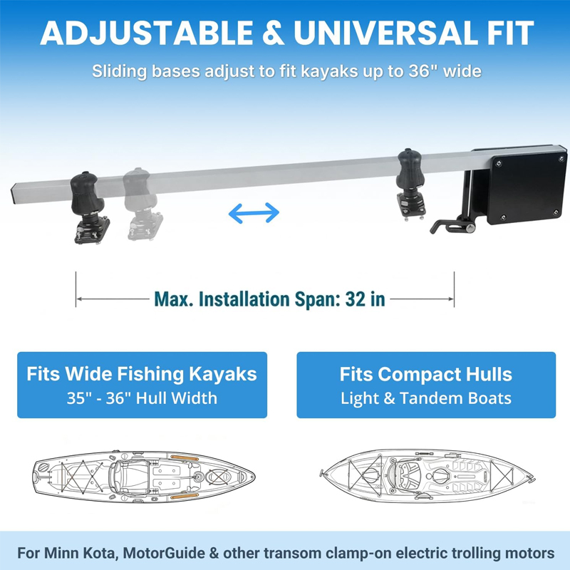 Suporte de motor ajustável par - Electric Trolling Motor Kayak Mount avaliação e preço