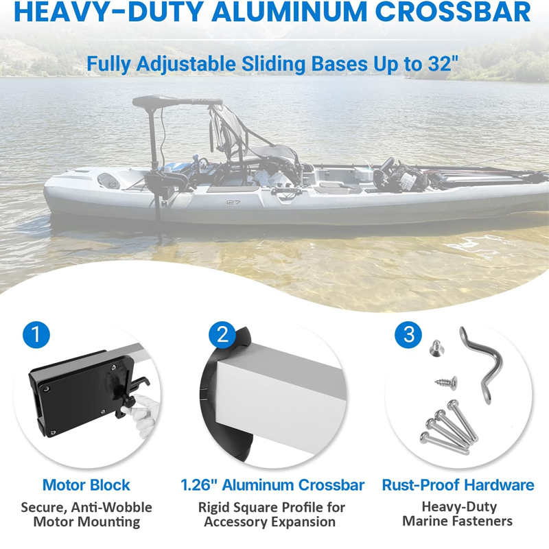 Suporte de motor ajustável par - Electric Trolling Motor Kayak Mount avaliação e preço