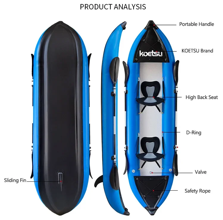 KOETSU 1-2 pessoas inflável pv - Inflatable Kayak 2 Person Drop Stitch avaliação e preço