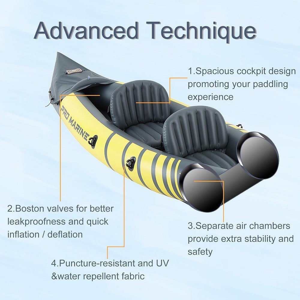 Bote Inflável Duplo para Caiaq - Inflatable Kayak 2 Person Drop Stitch avaliação e preço